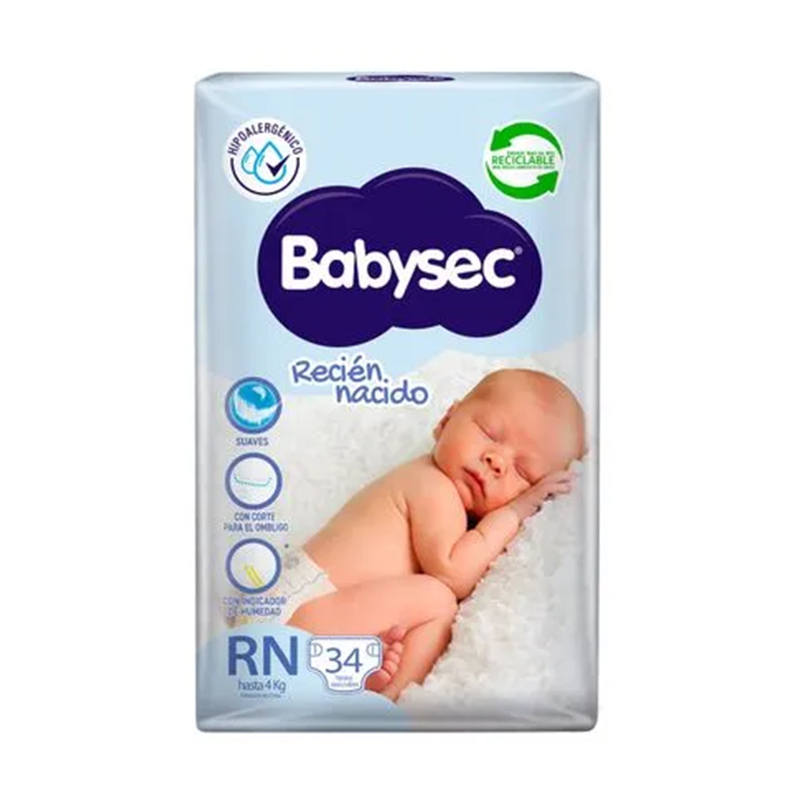 Babysec Pañales Recién Nacido 34u