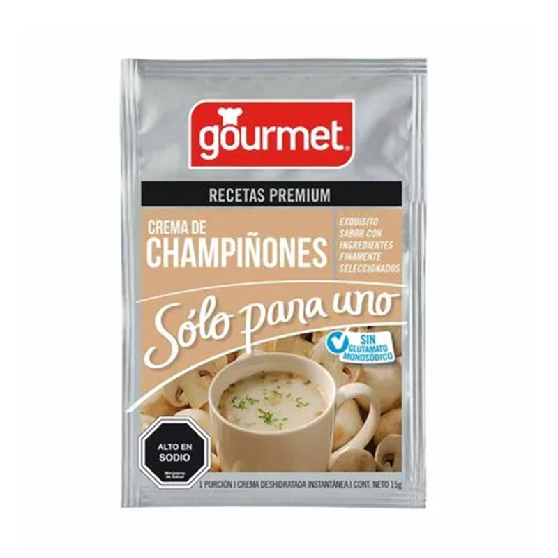 Crema solo para uno Gourmet de Champiñores en Sobre 15g