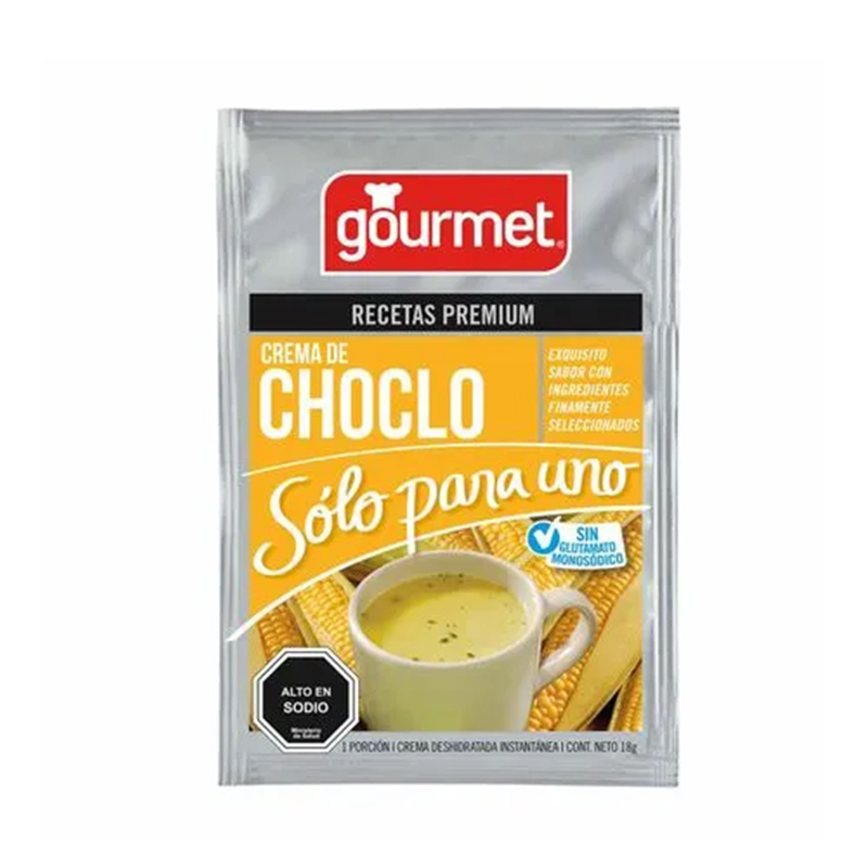 Crema solo para uno Gourmet de Choclo en sobre de 18g