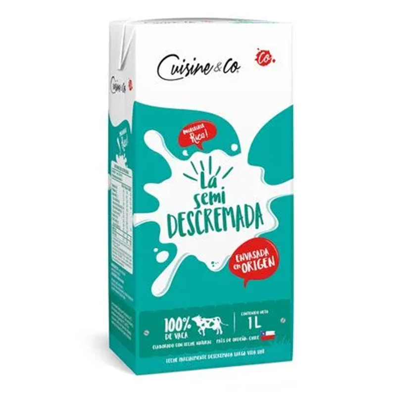 Leche Semi Descremada Cuisine & Co Leche 1lt