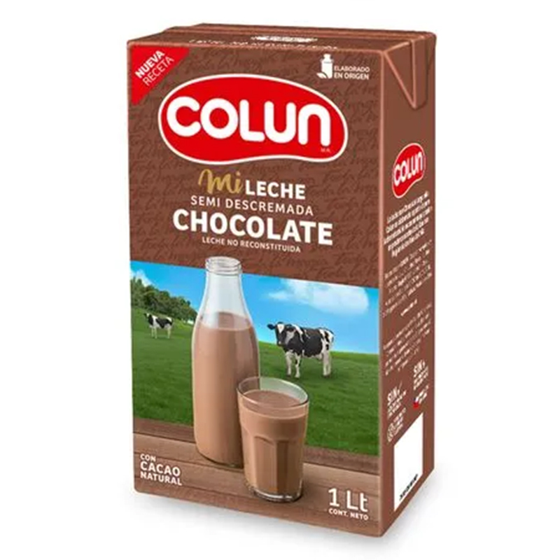 Leche Semi descremada Colun Sabor Chocolate 1lt