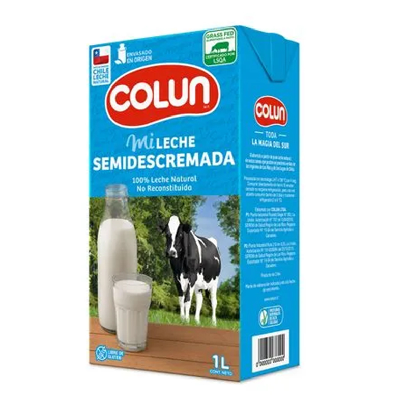 Leche Semi descremada Natural Colun 1lt