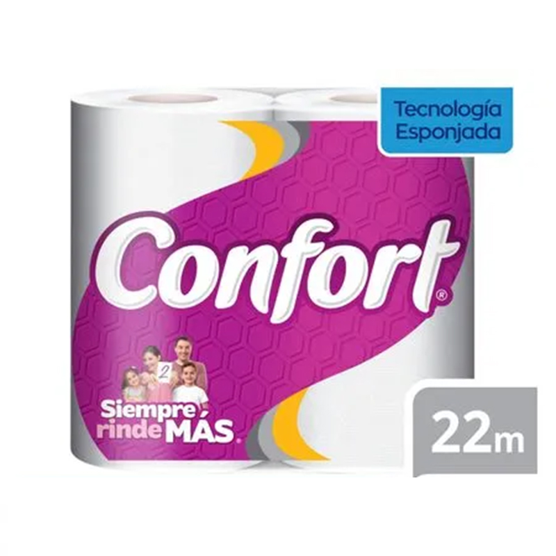 Papel Higiénico Confort Doble Hoja 22m 4u