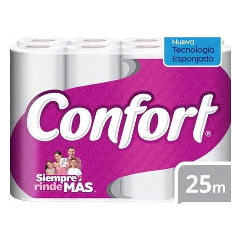 Papel Higiénico Confort Doble Hoja 25m 24u