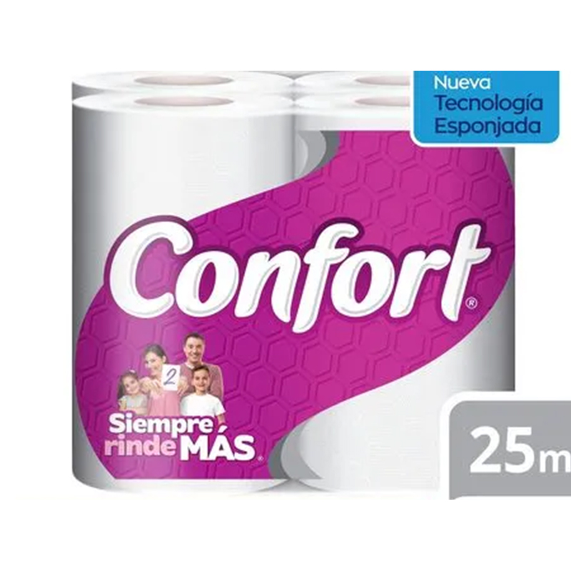 Papel Higiénico Confort Doble Hoja 25m 8u