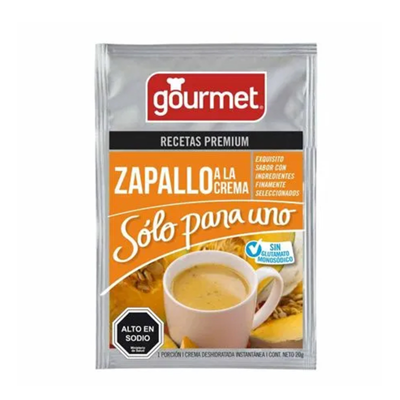 Sopa solo para uno Gourmet de Zapallo a la Crema en sobre de 20g
