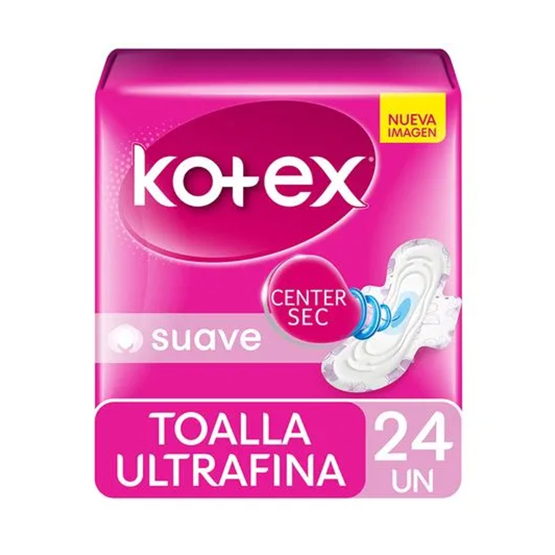 Toallas Higiénicas Kotex Ultrafina Suave 24 u