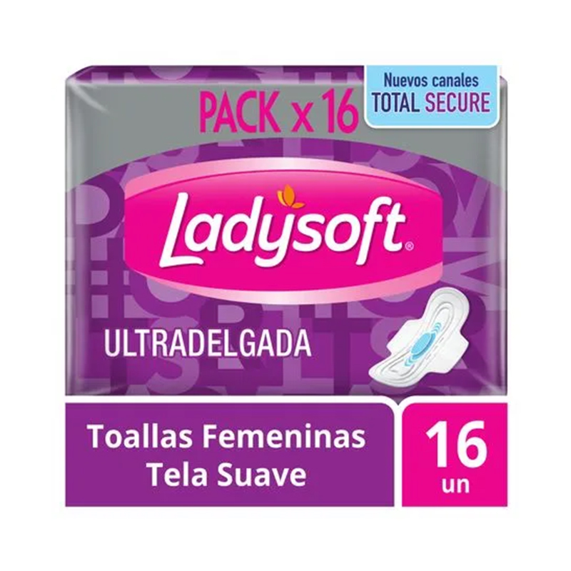 Toallas Higiénicas Ladysoft Ultra delgada Suaves 16u